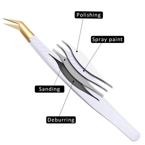 Boussole antistatique personnalisée en or blanc, 1 unité, pour extensions de cils et sourcils, outil de beauté de précision en acier inoxydable - Product Image 4