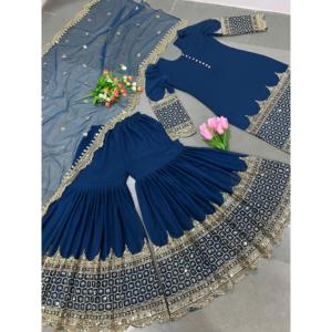 ชุดใส่ทำงานสำหรับผู้หญิงชุดแฟนซีใส่ไปงานปาร์ตี้แต่งก้นด้วยลาย dupatta ปัก - Product Image 5