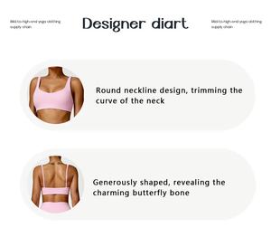 V-<b>neck</b> High Cut 2-Piece Set Casual Custom Gym Sportswear Wholesale Backless Yoga Slimming Fitness for Women Front Logo - Product Image 2