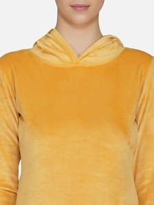 Ensemble sweat à capuche et pantalon de jogging en velours uni pour femme, manches longues, tenue décontractée, respirant, poches, tricoté, élasthanne, polyester, automne - Product Image 2