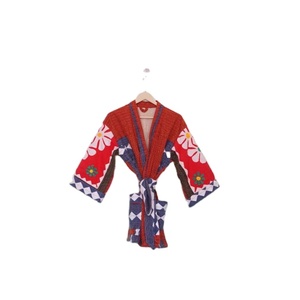 Kimono Kantha de seda de verano de lujo vintage chaqueta de retazos reciclada con cordón gratis para mujer vestido de baño de primavera perfecto - Product Image 2