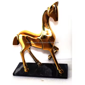 Dessus de table décoratif en aluminium avec animaux et chevaux Home & Garden Handicraft Design by Decor impex - Product Image 1