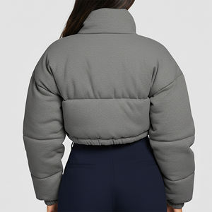 Chaqueta acolchada de nailon 100% impermeable de alta calidad con diseño moderno, para mujer, con bajo MOQ, color sólido, para invierno. - Product Image 6