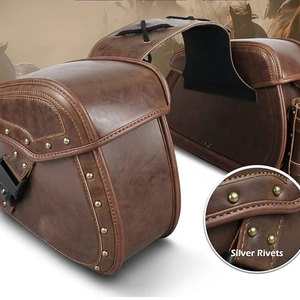 Sacoche de selle de moto en cuir de vachette de qualité supérieure, dernier design, couleur marron, sacoche de selle de moto en cuir de haute qualité - Product Image 5