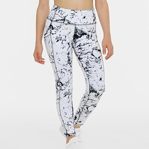 High Waist Ladies Workout Gym Pants Quick Dry Breathable Four-Way Stretch Seamless Pockets Solid <b>Pattern</b> Athletic Yoga <b>Leggings</b> - Product Image 4