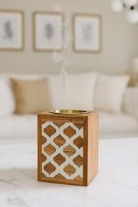 2025 nouveau support de brûleur d'encens Bakhoor en résine époxy en bois d'acacia Durable fait à la main pour le parfum d'intérieur pendant le Ramadan - Product Image 3