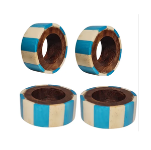 Anillo para Servilletas de Resina Epoxi y Madera, Juego de 4 Piezas Premium, Decoración para Mesa de Comedor, Anillo para Servilletas de Resina y Madera - Product Image 1