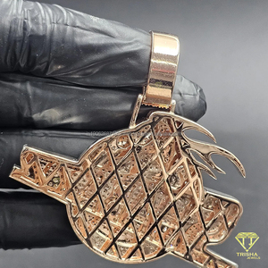 จี้ชื่อ "SHABAZZ" แบบสั่งทำพิเศษ ประดับเพชร VVS Lab Grown ระดับ Iced Out สไตล์ฮิปฮอป เงินแท้ 925 ชุบทอง - Product Image 6