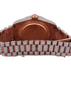 Reloj de Pulsera de Acero Inoxidable Blanco y Oro Rosa con Diamantes Moissanite, Reloj Automático de Moda, Pasa el Test de Diamantes, Movimiento de Cuarzo - Product Image 4