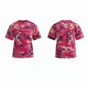 Camiseta de Manga Corta con Camuflaje, Cuello Redondo, para Trabajo al Aire Libre, con Bolsillo en la Manga, de Algodón, Corte Holgado, Transpirable, para Verano - Product Image 2