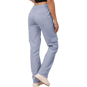 Pantalon cargo en coton pour femme OEM, respirant, séchage rapide, écologique, coupe-vent, durable, ample, formel, longueur intégrale, 220g, taille moyenne - Product Image 2