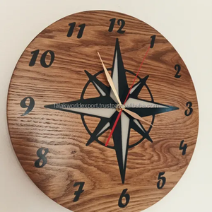 Horloge murale en bois décorative simple et créative moderne pour le salon de bureau à domicile par Falak World Export - Product Image 1