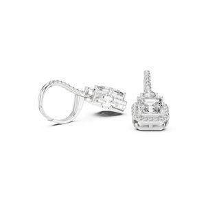 Pendientes de compromiso de oro blanco de 14 quilates con diamantes cultivados en laboratorio, talla redonda y Asscher, para mujer |   Diamante Cultivado Nuevo - Product Image 5