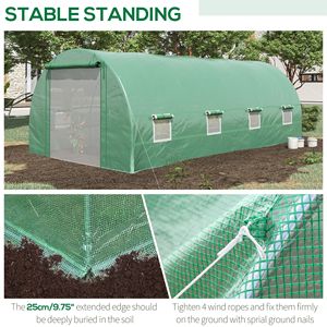 Grande Kit Serra con Finestra e Porta 19 X 10 X 7, Serra a Tunnel con Telaio in Acciaio, Giardino Caldo per Giardinieri - Product Image 5