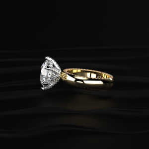 Anillos de Moissanita Redondos de 5 Quilates VVS en Oro Amarillo Sólido de 18K para Distribuidores Profesionales de Joyería Nupcial - Product Image 3