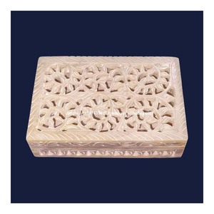 Beautiful Rectangular Soapstone Jewelry Boxes 15 X 10 cm Thanksgiving Gift Box 6 X 4 <b>Stone</b> Carved Boxes <b>Stone</b> Crafts - Product Image 2