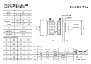 Objectif de vision industrielle 8 mm, objectif de caméra haute résolution 10 MP 2/3 pouces pour l'automatisation industrielle et l'inspection - Product Image 4