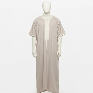 Thobe pour hommes, décontracté, léger, anti-rides, respirant, séchage rapide, coupe ample, thobes traditionnels pour hommes, robe musulmane Jubba - Product Image 1