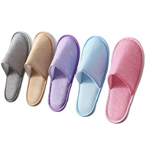 Pantuflas de Hotel de Lujo en Velour, Pantuflas de <span class=keywords><strong>Spa</strong></span> de Punta Cerrada de Primera Calidad para Resorts de Cinco Estrellas, Suaves y Cómodas - Product Image 1