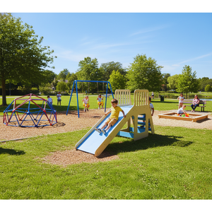 Ensemble de toboggan et balançoire pour aire de jeux intérieure pour enfants, utilisation à domicile et à l'école, multicolore, contreplaqué de pin américain, capacité inférieure à 100 kg - Product Image 5