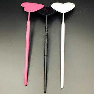 Heart Shape / Pink / Black / <b>White</b> Powder Coated Color lash inspection <b>mirror</b> Eyelash Extension <b>Mirror</b> And Diamond Grip Handle - Product Image 5