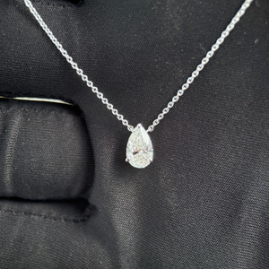 Pendentif en diamant brillant en forme de poire, 2,00 carats, couleur D, clarté VVS2, certifié IGI, or blanc 14 carats, bijoux fins - Product Image 2
