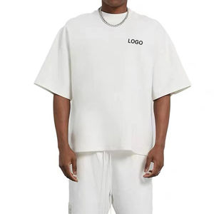 Ensemble haut et short décontracté pour homme avec logo personnalisé, été, manches courtes, 100% coton respirant - Product Image 5