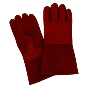 Gants de soudage robustes en cuir pleine fleur et croûte de cuir, protection durable des mains avec caractéristiques ignifuges et anti-coupures - Product Image 4
