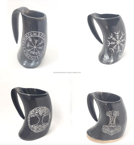 Handcrafted Drinking Horn Mug With Unique Handwork Design Drinking Horn made by Tayyab Handicraft - Product Image 4