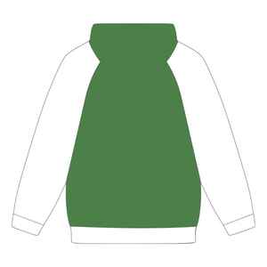 Sweat à capuche décontracté pour femme Iota Phi Lambda Sorority vert émeraude avec manches raglan blanches et lettres grecques - Product Image 2