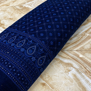 Tissu en velours brodé, tissu de créateur, tissu de luxe, tissu en dentelle de velours pour la fabrication de vêtements modestes, exportation Royaume-Uni UE - Product Image 6