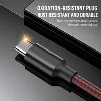 Câble de données Type C à double extrémité, tressé en nylon, noyau en cuivre, charge rapide pour smartphones, tablettes, maison, bureau, voyage