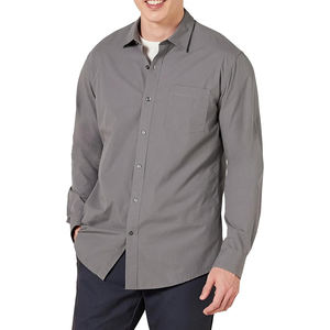 Chemise à manches longues pour homme, style business décontracté, 100% coton, tissu sergé respirant, haute qualité, été, fabricant OEM - Product Image 4