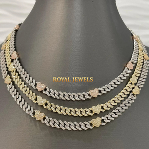 Collar de Cadena Cubana de Plata de Ley 925 con Moissanita, Colgante de Mariposa, Chapado en Oro y Rodio, Regalo de Boda - Product Image 5