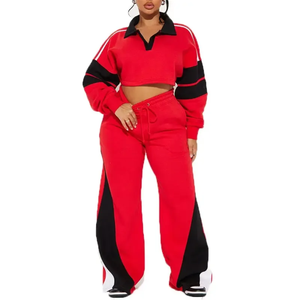 Survêtement à capuche pour femme, bleu clair, avec blocs de couleur, coupe ample, longueur intégrale, avec poches latérales, style streetwear, pour le printemps - Product Image 4