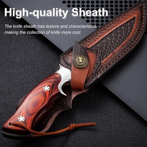 Couteau tactique artisanal en acier au carbone, accessibilité pour porte-couteau d'épaule, fusion de puissance et d'élégance avec étui en cuir véritable - Product Image 6