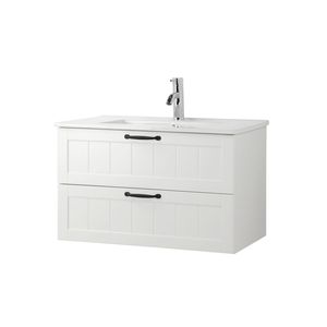 Mobile bagno sospeso da 31,5 pollici con sistema soft-close, 2 lavabi extra grandi, linea Decor, mobile bagno da 31,5 pollici - Product Image 1