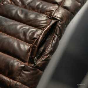 Leather Bomber <b>Jacket</b> <b>Summer</b> Streetwear Zipper Closure Stand Collar Solid Pattern Canvas Fabric - Product Image 5