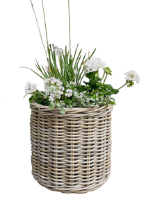 Pots de rangement au sol en jonc de mer naturel, style rétro, fabriqués au Vietnam, avec poignées sculptées et tressées à la main, écologiques et durables pour le jardin - Product Image 2