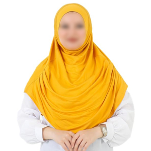 Hijab châle en coton jaune de qualité supérieure, confortable, léger, mode modeste, respirant, foulards hijab pour usage quotidien, femmes - Product Image 1