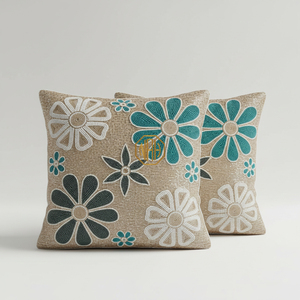 Funda de Cojín Bordada con Diseño Floral Bohemio, de Algodón y Lino, Cuadrada, Decorativa, para el Hogar - Product Image 4