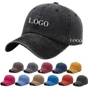 Sombrero suave sin estructura al por mayor con logotipo personalizado gorras de béisbol de algodón desgastadas con logotipo personalizado vintage unisex sombreros de papá lavados - Product Image 1