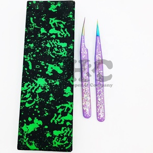 แหนบสแตนเลสกล่องการ์ดผีเสื้อแหนบต่อขนตาแวววาวพร้อมโลโก้ขนมิงค์ที่ยั่งยืน - Product Image 2