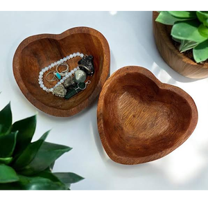 Premium Quality Eco-Friendly Classic Design Wood Handmade <b>Heart</b> <b>Shape</b> Dough Candle Bowls for Home Wedding Festive Occasions - Product Image 3