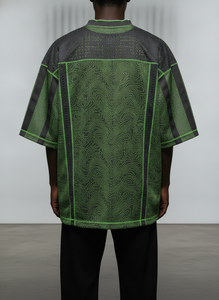 เสื้อเจอร์ซีย์อเมริกันฟุตบอลชาย สีเขียว คอวี แขนยาว พิมพ์ลายแบบซับลิเมชั่น ผ้าตาข่ายโพลีเอสเตอร์ ระบายอากาศได้ดี ใส่ได้ทุกฤดู - Product Image 4