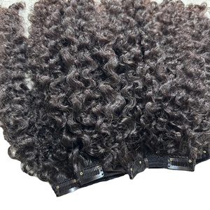 Cheveux vierges de haute qualité 100% clip vietnamien Ins cheveux humains bruts prix de gros pointe ruban Ins lâche vague profonde bouclés - Product Image 6