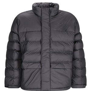 Chaqueta de Plumón Negra para Hombre, Cuello Alto, Cortavientos, Invierno, Casual, Cierre de Cremallera, Corte Regular, Color Sólido, Exterior de Poliéster Grueso - Product Image 1