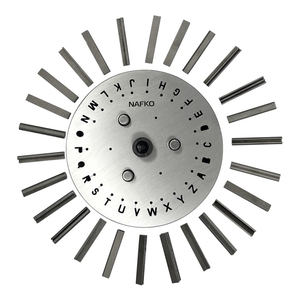Cortador de discos alfabéticos de acero inoxidable de primera calidad, letras mayúsculas de la A a la Z, tamaño: 6 mm, juego de 26 punzones, rápido, eficaz y fácil de usar. - Product Image 1