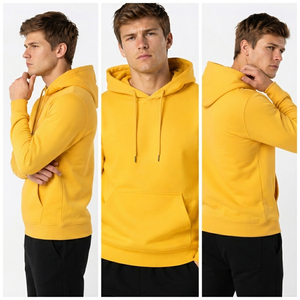 Sweat à capuche décontracté pour homme, coupe classique, 100 % coton molletonné, pull à capuche chaud pour l'hiver, hauts tricotés à capuche pour homme - Product Image 4