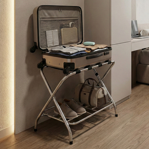 ชั้นวางกระเป๋าเดินทางแบบพับได้ ทำจากโลหะ พร้อมชั้นวางด้านล่าง ผลิตในไต้หวัน สำหรับใช้ในเชิงพาณิชย์ - Product Image 4